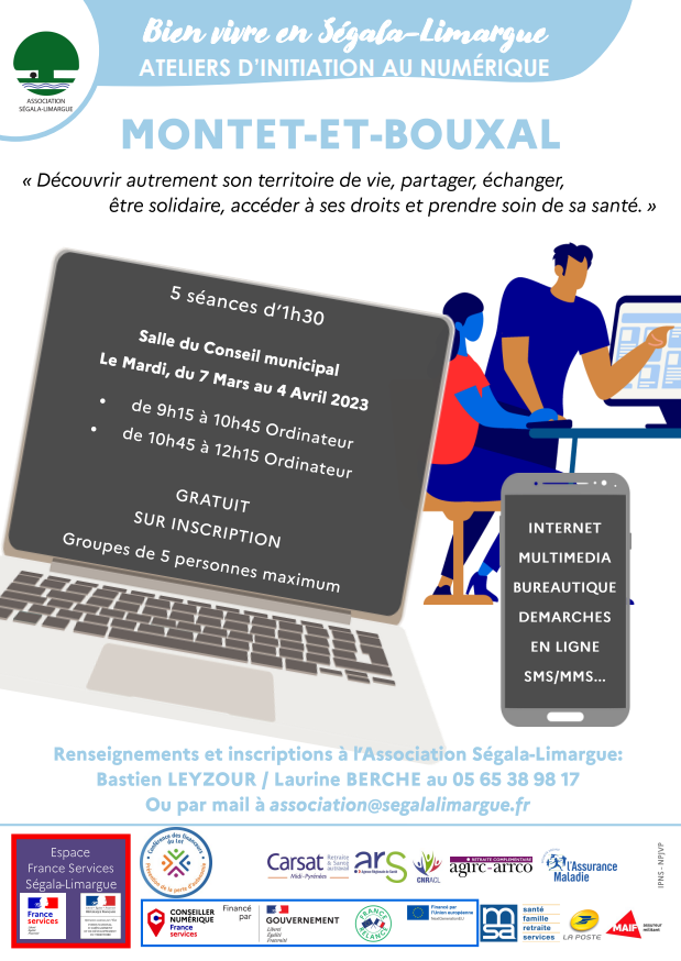 Ateliers d’initiation au numérique – Montet-et-Bouxal