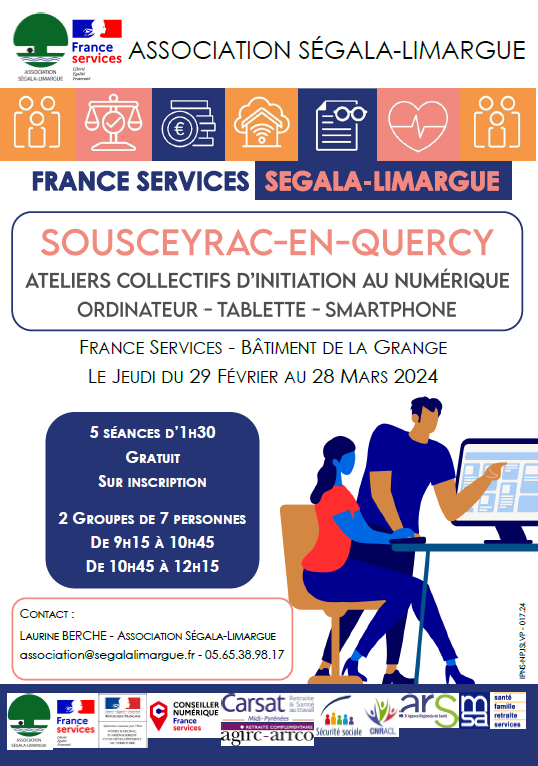 Ateliers collectifs d’initiation au numérique à Sousceyrac-en-Quercy