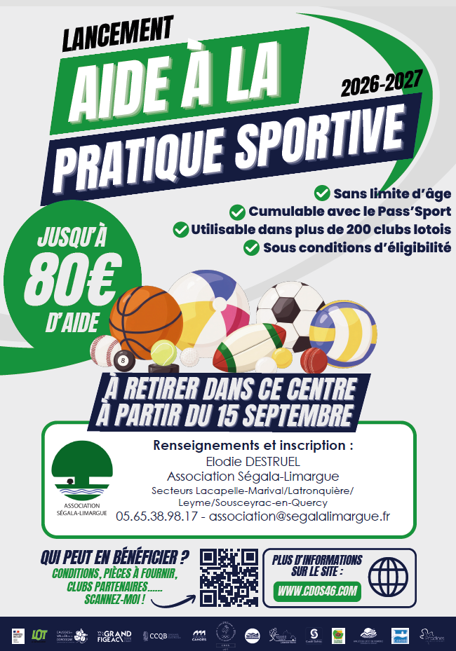 Aide à la pratique Sportive – distribution à partir du 15/09
