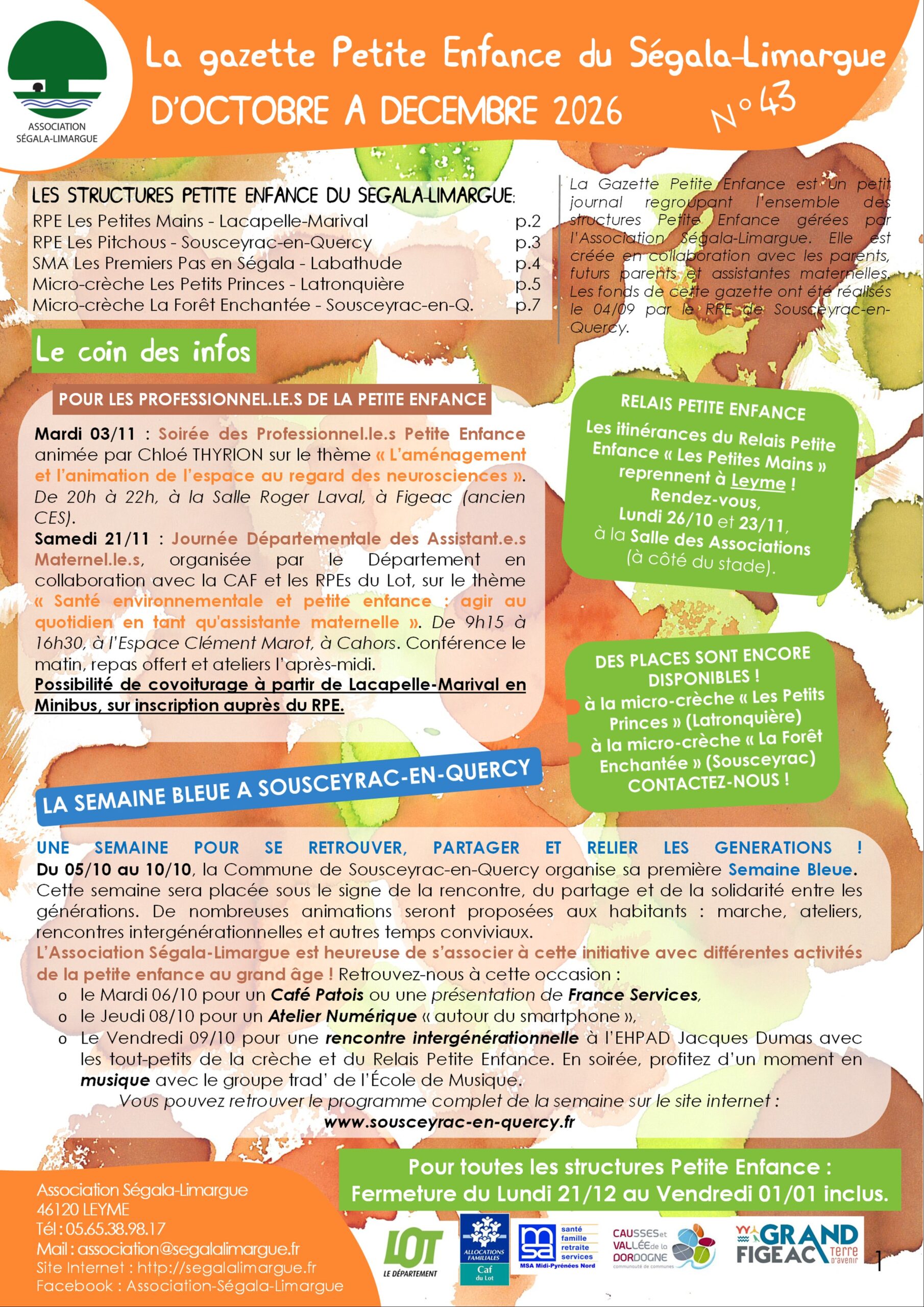 Gazette Petite Enfance n°43 d&rsquo;Octobre à Décembre 2026